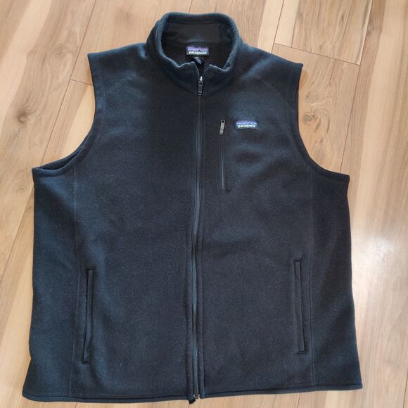 Patagonia Men's Better Sweater Vest Black Size XX-Large 2XL Fleece Full Zip - Picture 1 of 11